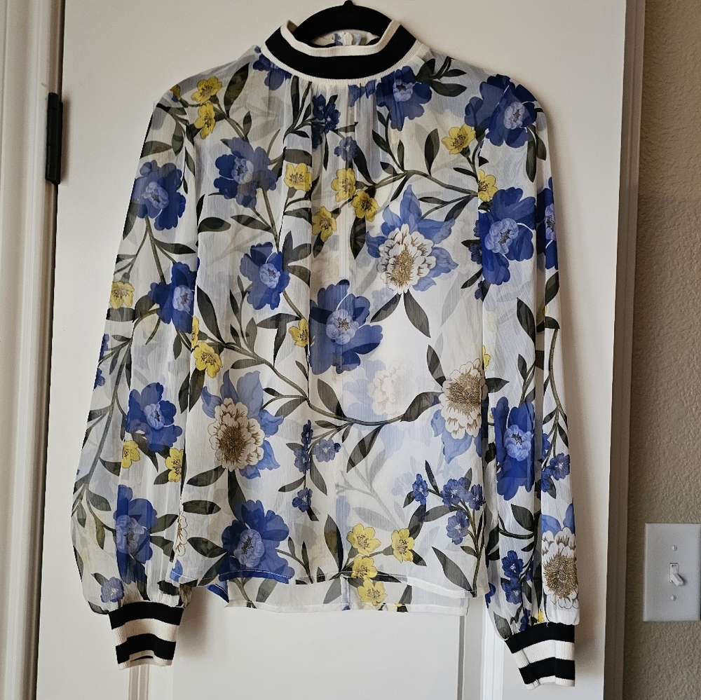 French Connection Eloise Sheer Floral Top